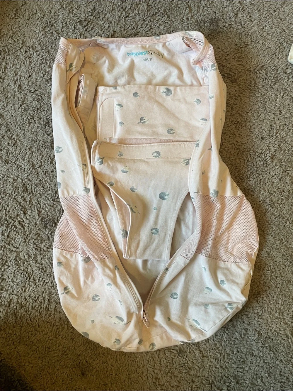 Pink Baby Sleep Sack Swaddle with Front Zipper/ Size Small